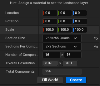 Unreal Engine landscape map